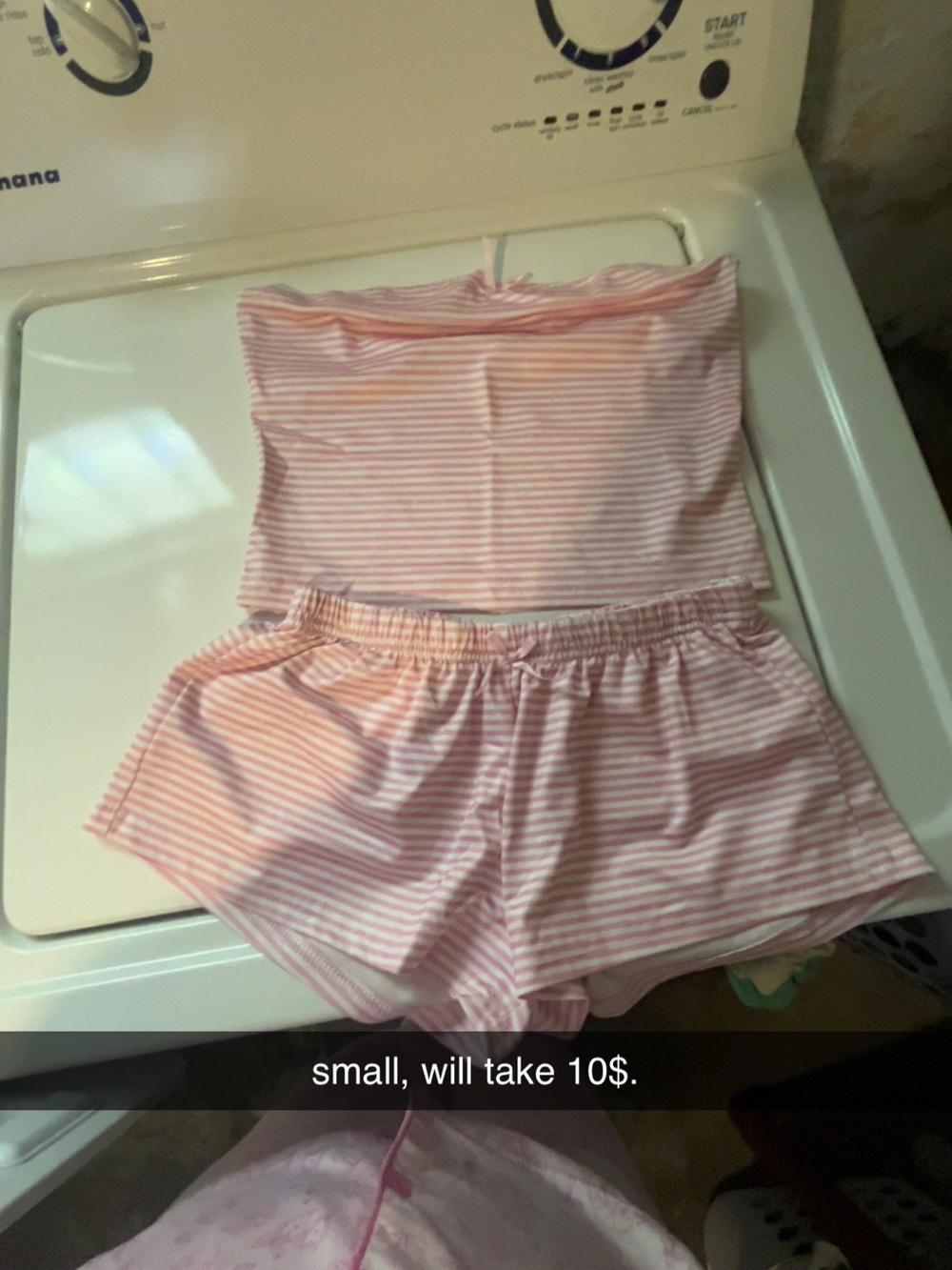 Pink & White Striped Two-Piece Lounge Set